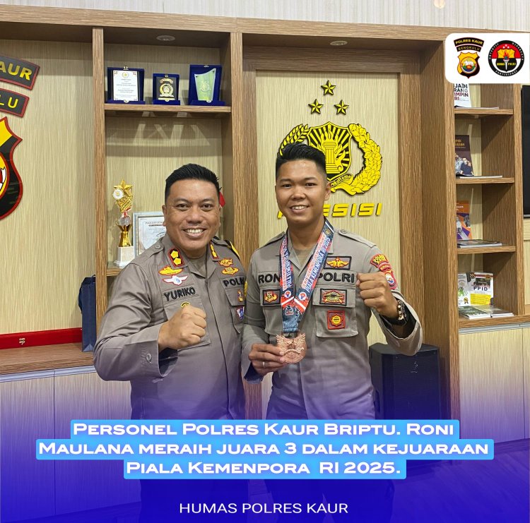 Duta Polres Kaur Raih Posisi ke lll Kejurnas Taekwondo Piala Kemenpora Tahun 2025