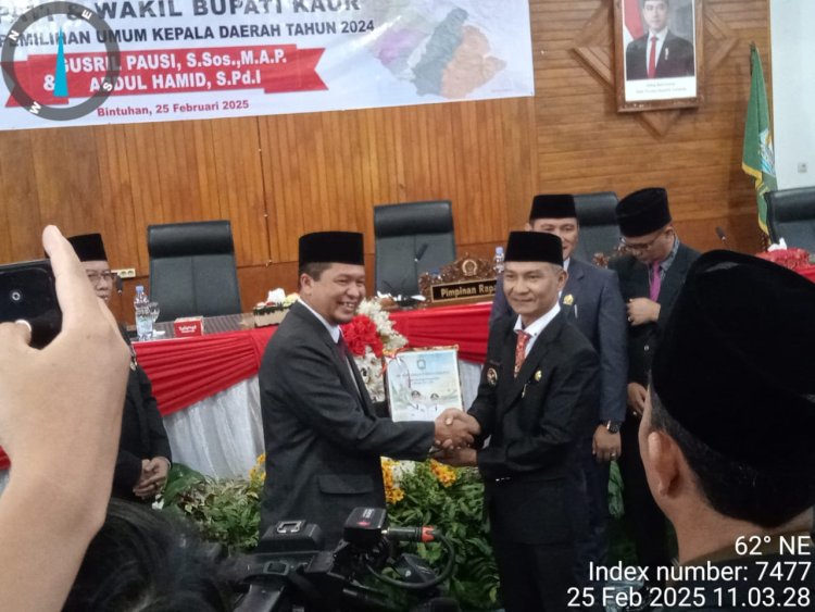 Gelar Rapat Paripurna Istimewa, DPRD Laksanakan Sertijab Bupati dan Wakil Bupati Kaur