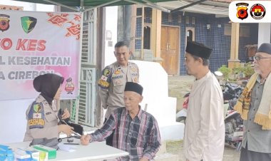Polresta Cirebon Gelar Bakti Kesehatan,Puluhan Warga Antusias  Ikuti Pengobatan Gratis