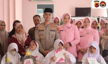 Kapolres Garut dan Bhayangkari, Berbagi Santunan Untuk Anak Tunanetra di Bulan Ramadhan