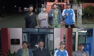Ciptakan Keamanan di Malam Hari Raya, Linmas Desa Semplak Laksanakan Pengamanan