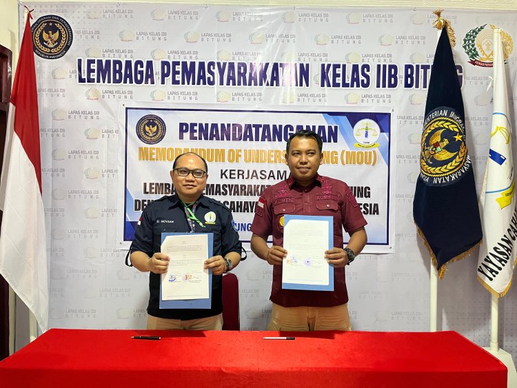 YCMI Tandatangani MOU dengan Lapas Kelas IIB Tewaan Bitung