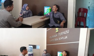 Pererat Silaturahmi, Kanit Binmas Polsek Sukalarang Sambang kepada Perangkat Desa