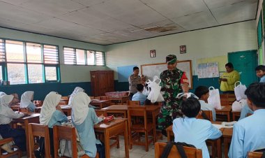 Sinergitas TNI -Polri, Bhabinkamtibmas dan Babinsa Monitoring Penyaluran Makan Bergizi Gratis