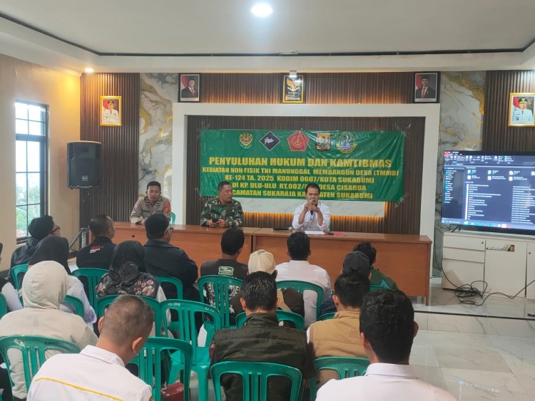 Polsek Sukaraja Gelar Penyuluhan Hukum Dalam Giat Non Fisik TMMD ke 124 Tahun 2025