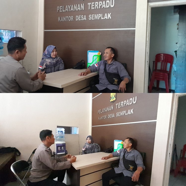 Pererat Silaturahmi, Kanit Binmas Polsek Sukalarang Sambang kepada Perangkat Desa