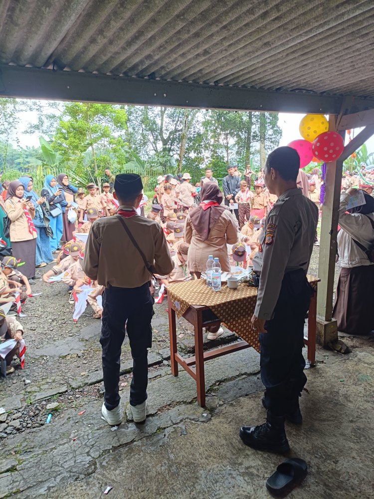 Ciptakan Kamtibmas Aman Kondusif, Polsek Sukaraja Pantau Giat Pesta Siaga Gerakan Pramuka