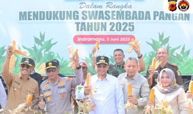 Kapolda Jabar dan Wagub Hadiri Panen Raya Jagung Serentak di Indramayu
