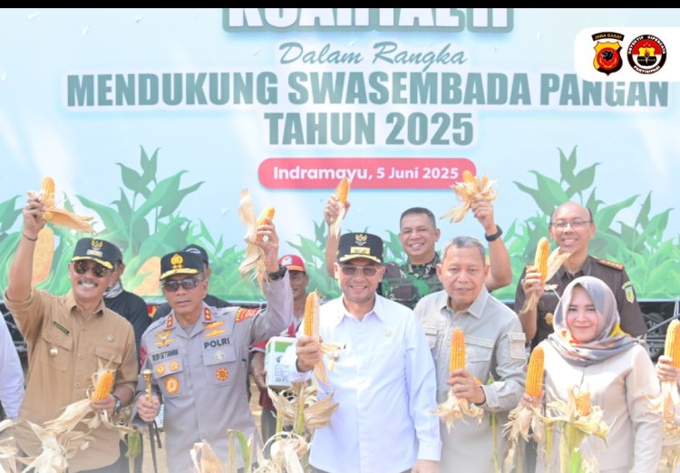 Kapolda Jabar dan Wagub Hadiri Panen Raya Jagung Serentak di Indramayu