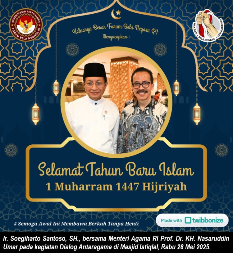 Soegiharto Santoso Mengucapkan Selamat Tahun Baru Islam 1 Muharam 1447 Hijriah