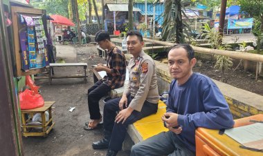Waspadai Gangguan Kamtibmas,Unit Samapta Polsek Cisaat Sambangi Pos Ojek Online