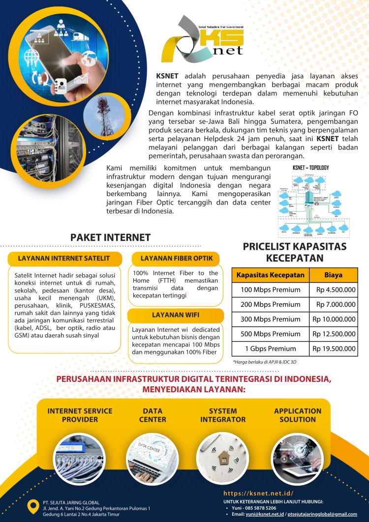 KSNET Hadirkan Internet Premium untuk Perusahaan dan Pemerintah, Dorong Transformasi Digital Nasional