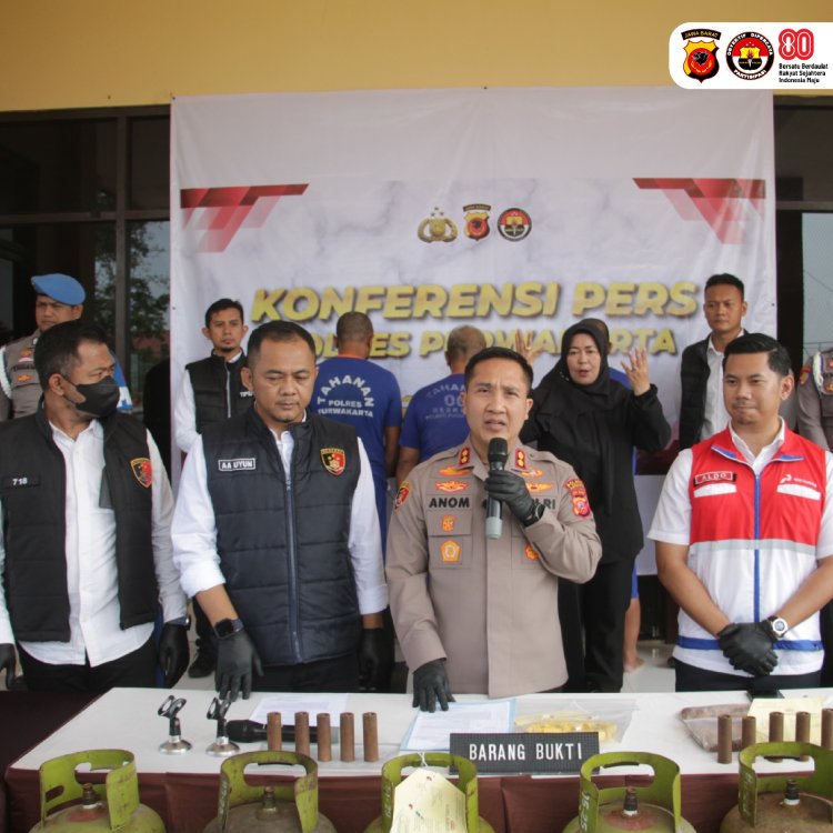 Sat Reskrim Polres Purwakarta Bongkar Praktek Ilegal Penyalahgunaan  Gas Elpiji Bersubsidi