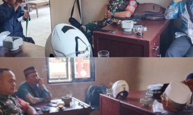 Babinsa Koramil Sukaraja Melaksanakan Sambang ke Kantor Desa Binaan