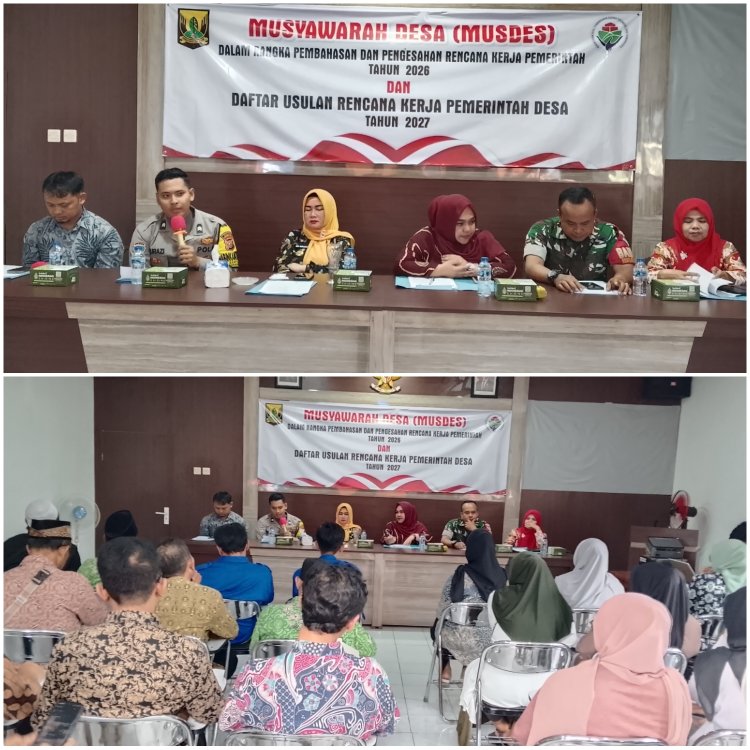Bhabinkamtibmas Sampaikan Sambutan pada Musdes Desa Semplak, Tekankan Peran Masyarakat dalam Menjaga Kamtibmas