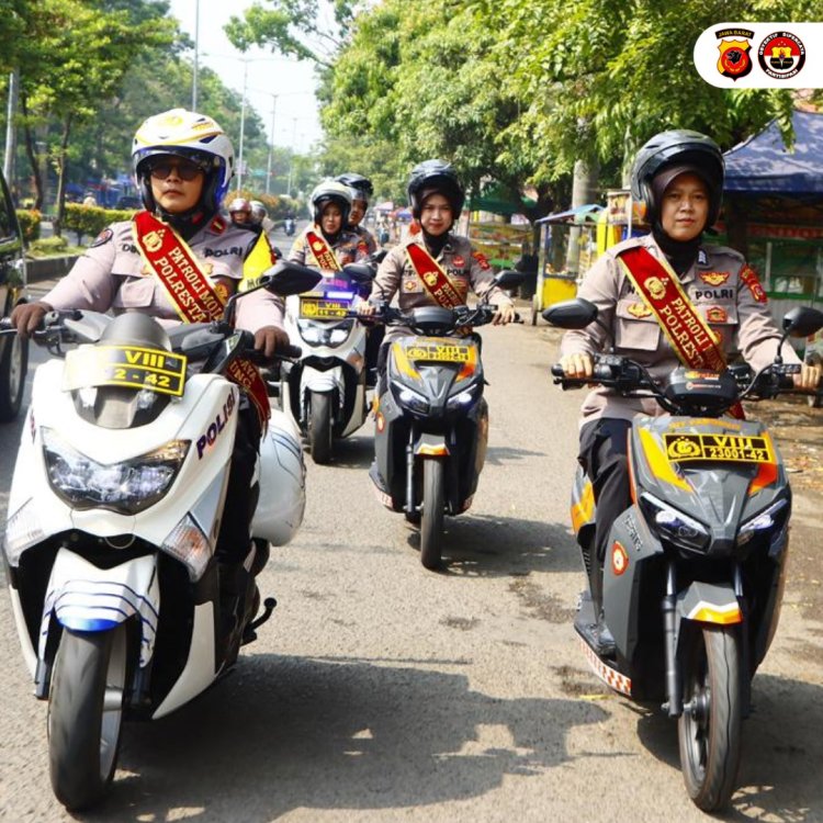 Polwan Polresta Bandung Laksanakan Patroli Mojang Presisi