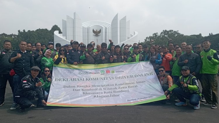 Komunitas Driver Ojol di Bandung Raya Deklarasikan Komitmen Jaga Keamanan dan Ketertiban