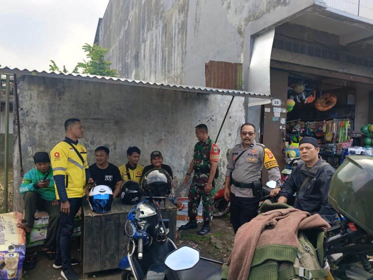 Pastikan Wilayah Aman Kondusif, Bhabinkamtibmas Polsek Warudoyong Sambangi Pangkalan Ojek