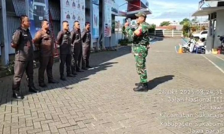Babinsa Laksanakan Pembinaan Jaringan Teritorial kepada Petugas Keamanan Dealer Toyota Auto 2000