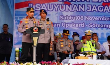 Kapolri Pimpin Apel Ojol Kamtibmas Di Jabar:  Bersatu Padu Jaga Keamanan