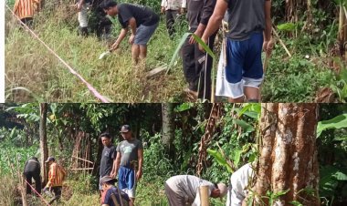 Kepala Dusun Cipriangan Laksanakan Kerja Bakti Bersihkan Jalan Menuju Pemakaman Umum