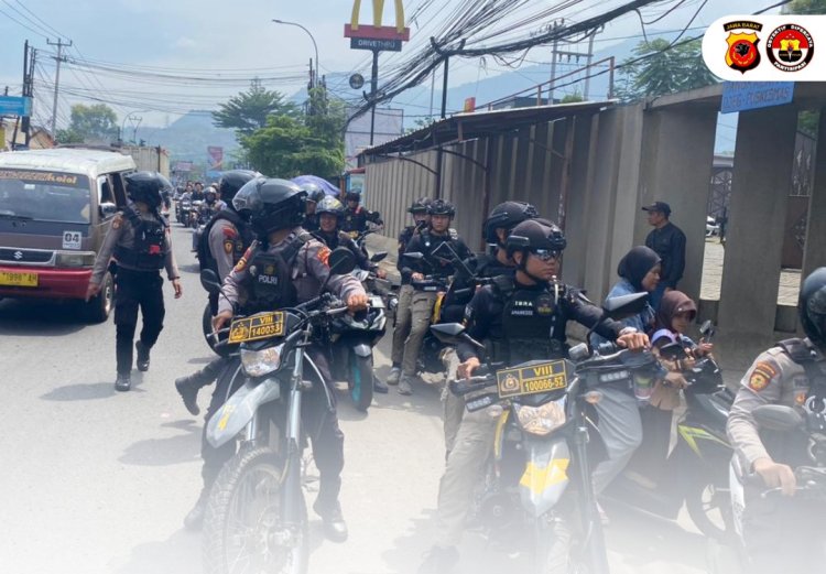 Patroli Skala Penuh Di Jatinangor, Satgas  Gabungan Polda Jabar  All Out Berantas Premanisme
