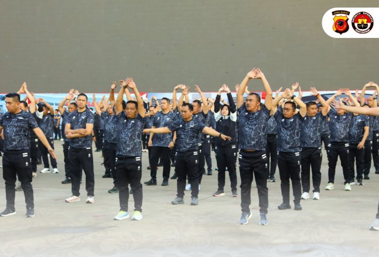 Kapolda Dan Kapolres Seluruh Indonesia Gelar Olahraga Bersama Jelang Apel Kasatwil 2025