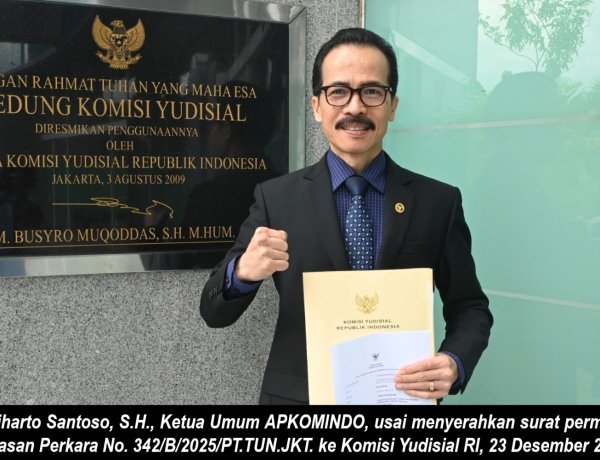 Soegiharto Santoso Perkuat Laporan dan Mohon Pengawasan Perkara No. 342/B/2025/PT.TUN.JKT., ke MA, KY, dan Bawas