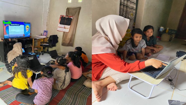 Semangat Anak Desa Dilem Ikuti Belajar Bareng di Warkop Digital Purworejo