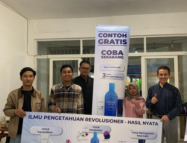 Kunjungan Warkop Digital Sawojajar dari Pak Peter Selaku Distributor Produk Kesehatan ASEA