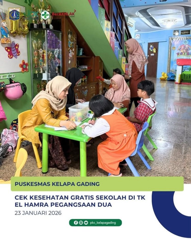 Puskesmas Kelapa Gading Gelar Cek Kesehatan Gratis di TK El Hamra