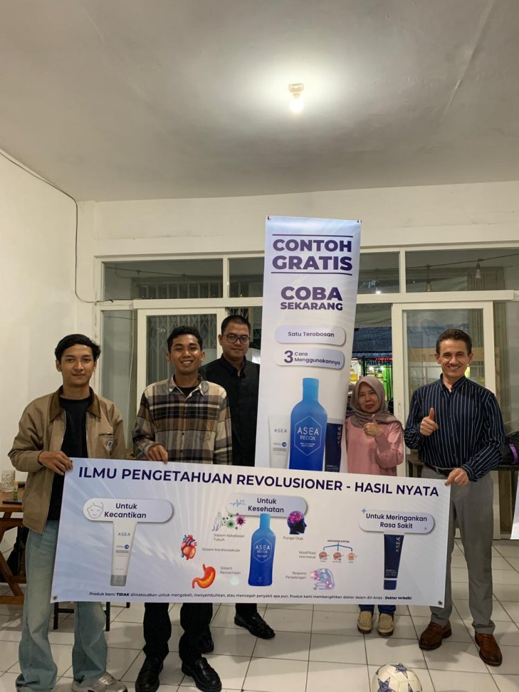 Kunjungan Warkop Digital Sawojajar dari Pak Peter Selaku Distributor Produk Kesehatan ASEA