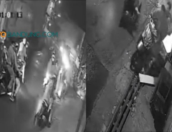 Aksi Brutal Geng Motor di Margaasih Bandung Terekam CCTV, Motor Warga Raib Dirampas!