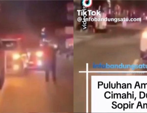 Dramatis ! Puluhan Ambulans Geruduk Polres Cimahi buntut Dugaan Penganiayaan Rekan Seprofesi