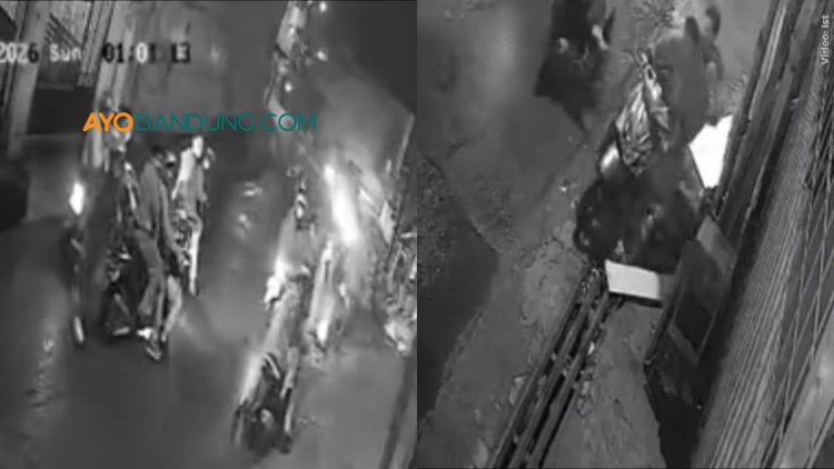 Aksi Brutal Geng Motor di Margaasih Bandung Terekam CCTV, Motor Warga Raib Dirampas!