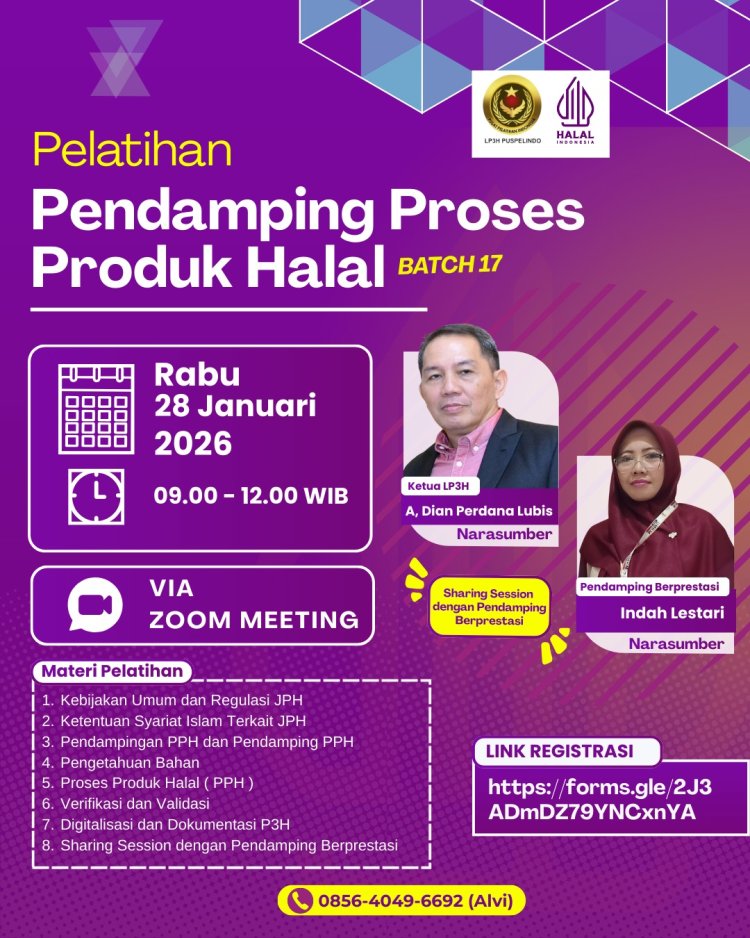 Pelatihan PPH Jadi Ruang Belajar Sertifikasi Halal bagi para Pelaku Usaha