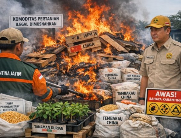 Upaya Penegakan Aturan, Karantina Jatim Musnahkan Komoditas Pertanian Ilegal