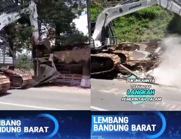 Pemprov Jabar Tertibkan Puluhan Bangunan Liar di Jalur Wisata Lembang