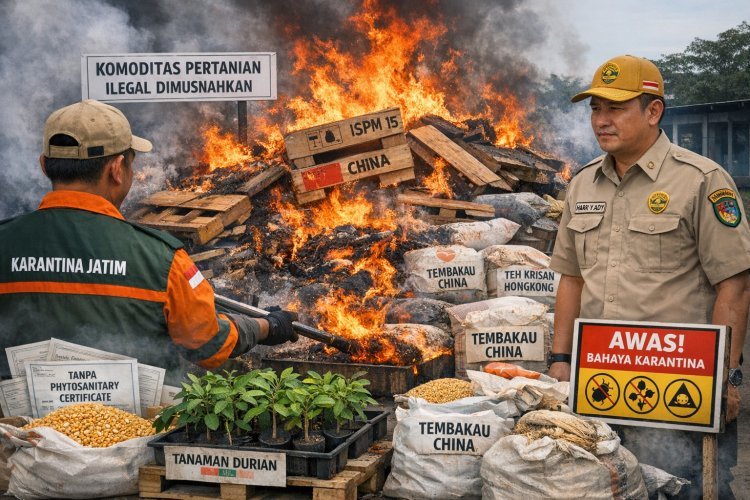 Upaya Penegakan Aturan, Karantina Jatim Musnahkan Komoditas Pertanian Ilegal