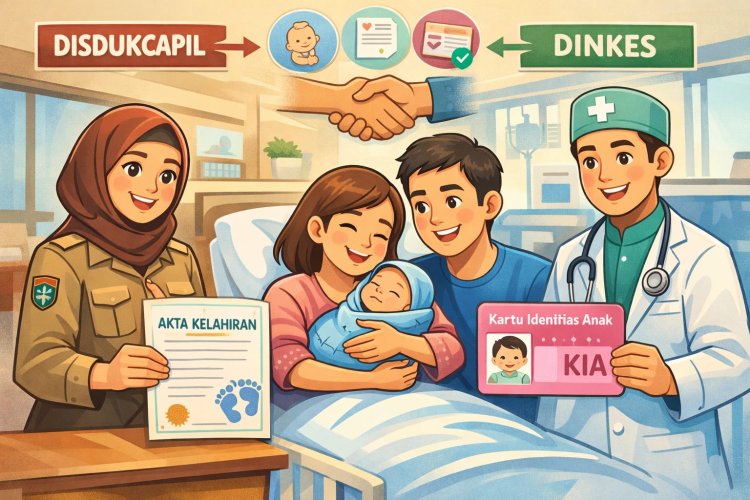 Kolaborasi Disdukcapil dan Dinkes Ciamis Permudah Pembuatan Akta Kelahiran dan KIA bagi Bayi Baru Lahir