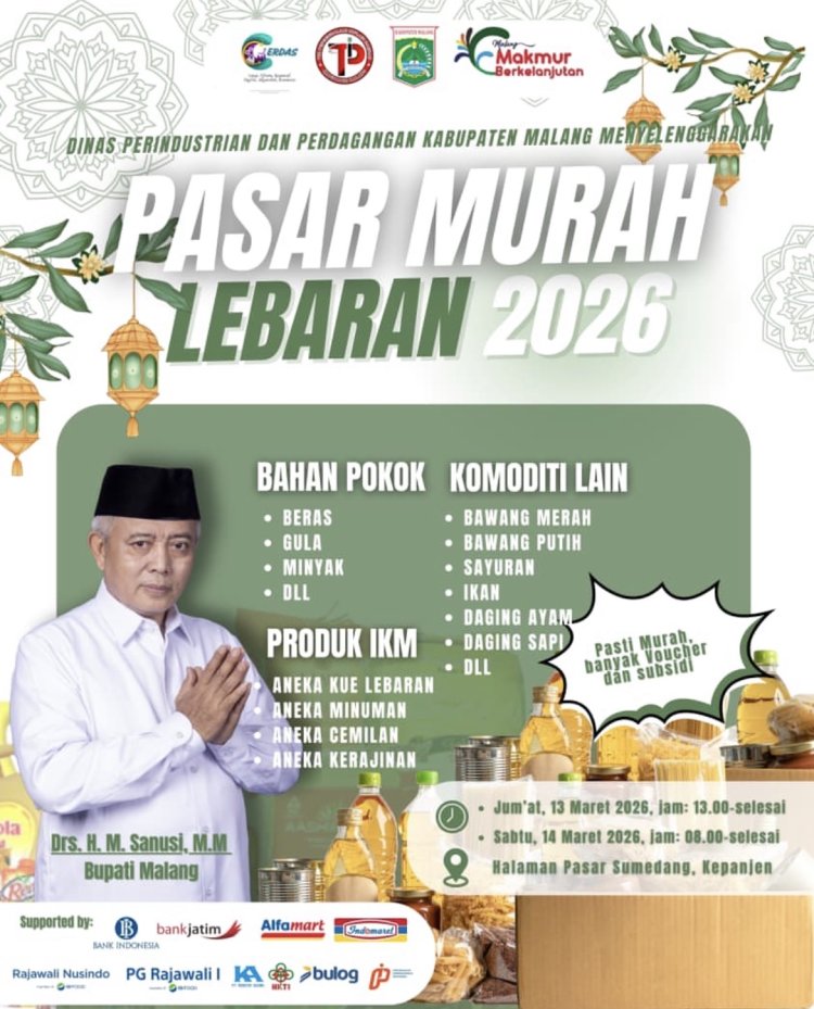 Pasar Murah Lebaran 2026 Digelar di Kepanjen, Warga Bisa Dapat Bahan Pokok Lebih Terjangkau