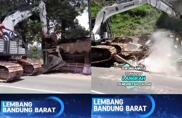 Pemprov Jabar Tertibkan Puluhan Bangunan Liar di Jalur Wisata Lembang
