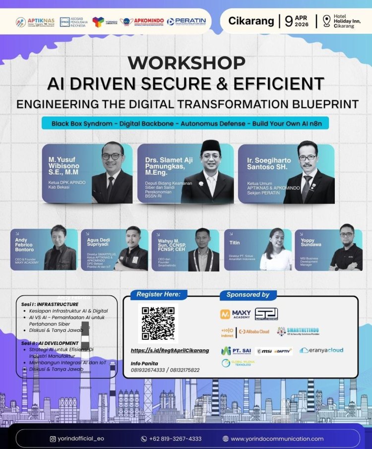 Masuk Kota Ketiga, Roadshow AI YORINDO, APTIKNAS & APKOMINDO Dorong Transformasi Digital Manufaktur di Cikarang