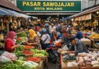 Aktivitas pedagang di Pasar Sawojajar, Kota Malang, yang menjadi pusat perputaran ekonomi dan penggerak UMKM masyarakat setempat
