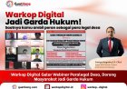 Warkop Digital Gelar Webinar Paralegal Desa, Dorong Masyarakat Jadi Garda Hukum