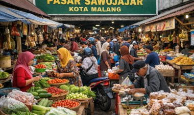 Aktivitas pedagang di Pasar Sawojajar, Kota Malang, yang menjadi pusat perputaran ekonomi dan penggerak UMKM masyarakat setempat