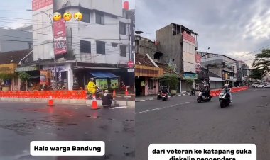 Cegah Pelanggaran Lalu Lintas, Pembatas Jalan Veteran Bandung Diganti Beton Permanen