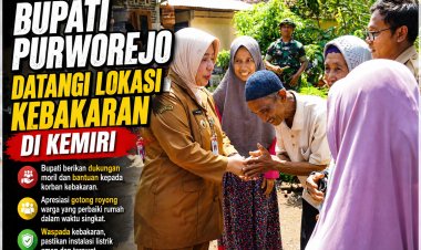 Bupati Purworejo Datangi Lokasi Kebakaran di Kemiri