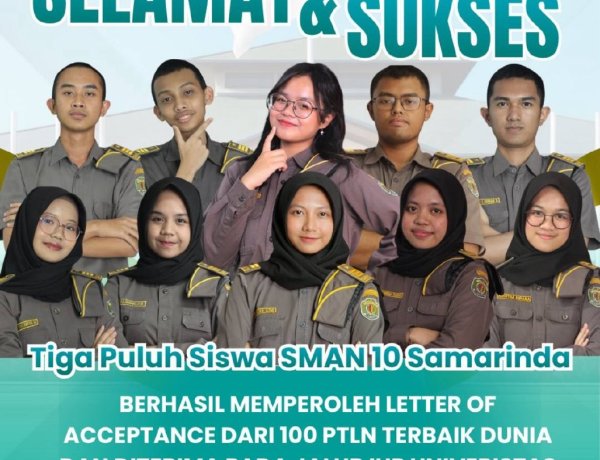 Prestasi Internasional, Siswa SMAN 10 Samarinda Raih 84 LoA dari Universitas Top Dunia