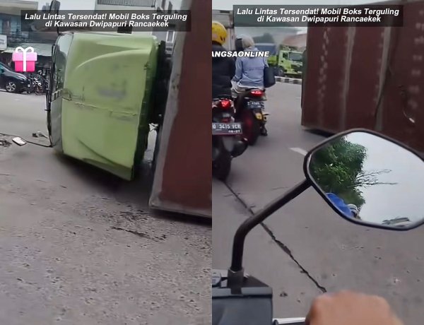 Truk Terguling di Depan Dwipapuri Rancaekek: Ban Selip di Pembatas Jalan, Jalur Nasional Terhambat